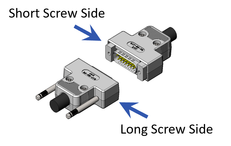Image of short screw side and long screw side