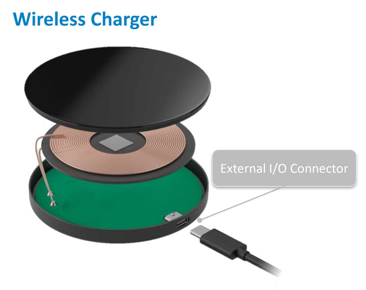 Example of wireless charger connector use